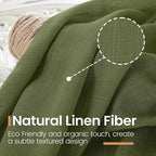 BGment Green Linen Curtains 48 Inches Long - Image 3