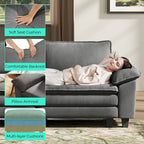 LINSY HOME 90" Modular Cloud Love Seat Sofa, Corduroy Soft Sectional Couch - Image 4