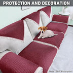 Burgundy Velvet Couch Arm Covers - Image 4