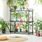 HCHQHS Bookshelf, 3-Tier Industrial Bookcase, Freestanding Horizontal - Image 8