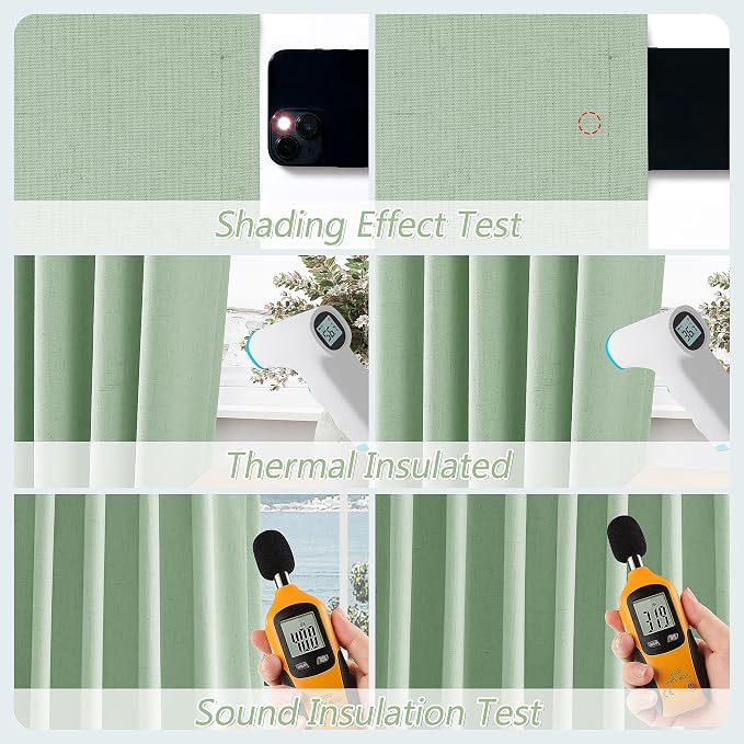 100% Blackout Curtains 120 Inch Length 2 Panels Set - Image 5
