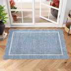 GarveeHome Scalloped Door Mat Indoor Entrance 2x3 Washable Non Slip by GarveeHome