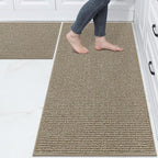 BEQHAUSE Kitchen Rugs and Mats 2PCS Non-Slip, Light Beige | Kitchen Mats by BEQHAUSE