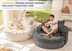 MAXYOYO Oversized Round Chaise Lounge Sofa, Upholstered Lounge Chair - Image 4