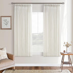 Natural Light Filtering Linen Pinch Pleated Kitchen Curtains 63 Inch Length | by Twodrapes