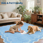 GarveeHome 2x6 Scalloped Washable Runner Rug Non Slip Hallway Kitchen Rug | - Image 7