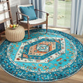 SERISSA 4ft Washable Non Slip Round Boho Area Rug by SERISSAHomeDecorCollection