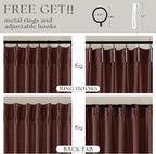 Linen Pinch Pleated Memory Trained Curtains Reddish Brown 96 Inches Long | Rust - Image 5