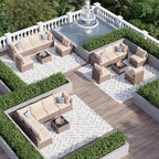 Aoxun 7 Piece Patio Furniture Set, Wicker Patio Sectional Sofa, Outdoor - Image 3