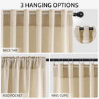 Tan Linen Curtains 96 Inches Long - Image 2