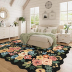DUKINO 6x9 Area Rugs, Floral Washable Rug - Image 8
