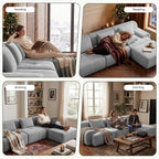 GRUSIGN 108'' Modular Sectional Boneless Couch, Tufted Cloud Sectional Couches - Image 5