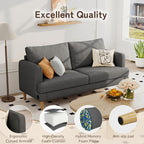 70" Modern Loveseat Sofa with USB Type-C Ports, Linen Fabric 2-Seater Deep Seat - Image 5