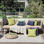 MIULEE Pack of 2 Decorative Outdoor Solid Waterproof Throw Pillow Covers Euro - Image 5