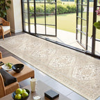 Runners for Hallway 12ft, Non-Slip Long Bathroom Rugs, Cream/Beige | Rugs - Image 4