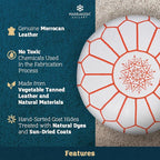 Marrakesh Gallery Genuine Leather Round Pouf Unstuffed - Image 3