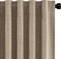 Topfinel Taupe Burlap Linen Blackout Curtains 63 Inches Long 2 Panels by Topfinel