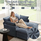 58" Cloud Couch Loveseat, Deep Seat Modular Sectional Sofa - Image 3