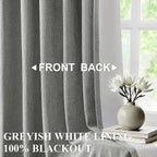 Vision Home Pinch Pleated Dark Grey Blackout Curtains 95 inch Linen Blended - Image 2