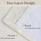 Natural Cream Pinch Pleated 100% Blackout Curtains 95 Inches Long | Double - Image 4