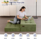 MAXYOYO 6" Folding Sofa Bed for Floor, Tufted Tri-Fold Floor Mattress - Image 9
