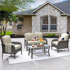 ovios 4-Piece Patio Furniture Set, Outdoor Wicker Sofa - Image 9