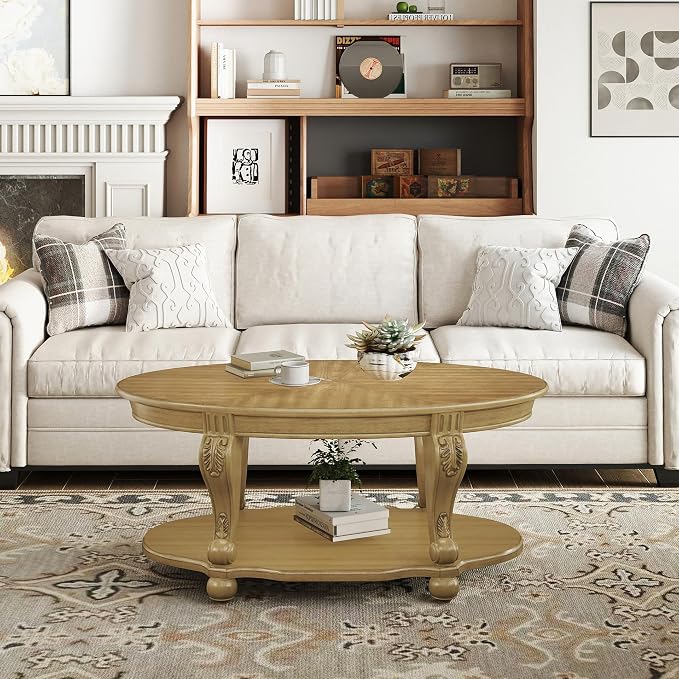 LKTART Round Coffee Table, Victorian Center Table - Image 2
