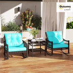 Outsunny Wicker Outdoor Rocking Chair Set, 3 Piece Patio Furniture Set - Image 2