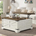 Furnideco 35.5''W Square Coffee Table Farmhouse Lift top Coffee Table by FurnidecoFurniture