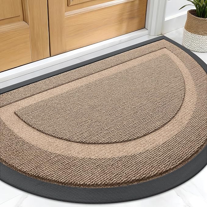 OLANLY Half Circle Front Door Mat Outside 33x21 All-Season Rubber Doormat | by OLANLY