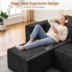 MONVANE 103'' Modular Sectional Sofa, Cloud Sectional Couch - Image 5