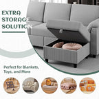 Vongrasig Convertible Sectional Couches Sofa, 3 Seat L Shaped Sofa - Image 5