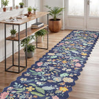 Washable 2'6x12 Hallway Runner Rug: Entryway Non Slip Floral Rug Farmhouse Soft - Image 4