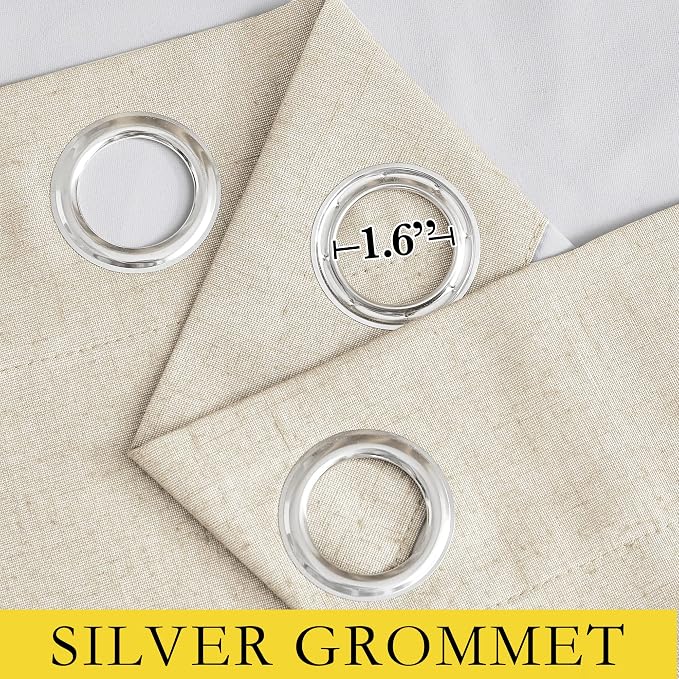 NICETOWN 100% Blackout Room Warming Linen Texture Curtains 84 inches Long - Image 5