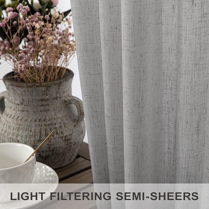 Pitalk Light Grey Curtains 90 Inches Long - Image 3
