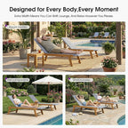 PURPLE LEAF Extra Large Patio Chaise Lounge 2 Pieces French Outdoor Wicker - Image 4