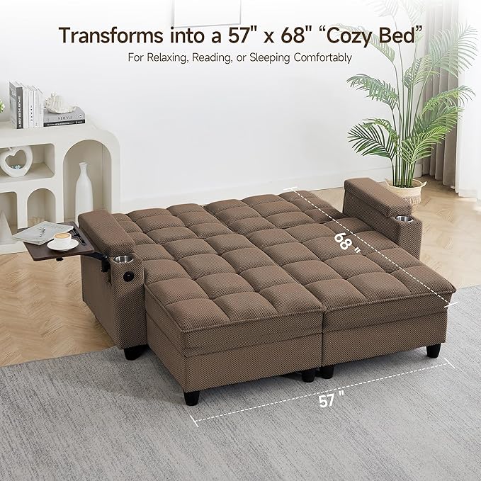 70.9" Chaise Lounge Chair Indoor, Oversized Boucle Upholstered Sofa Bed - Image 6