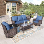HERA'S HOUSE Patio Furniture Set, High Back Swivel Outdoor Chair by HERASHOUSE