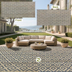SAND MINE Reversible Mats, Plastic Straw Rug, Modern Area Rug, Large Floor Mat - Image 3