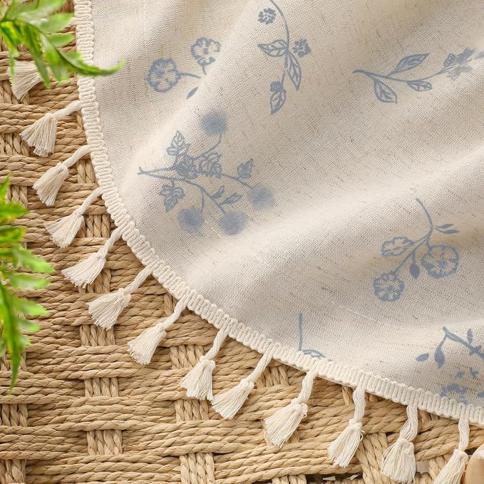 Boho Floral 100% Blackout Curtains 84 Inch 2 Panels Light Blue | Farmhouse - Image 5