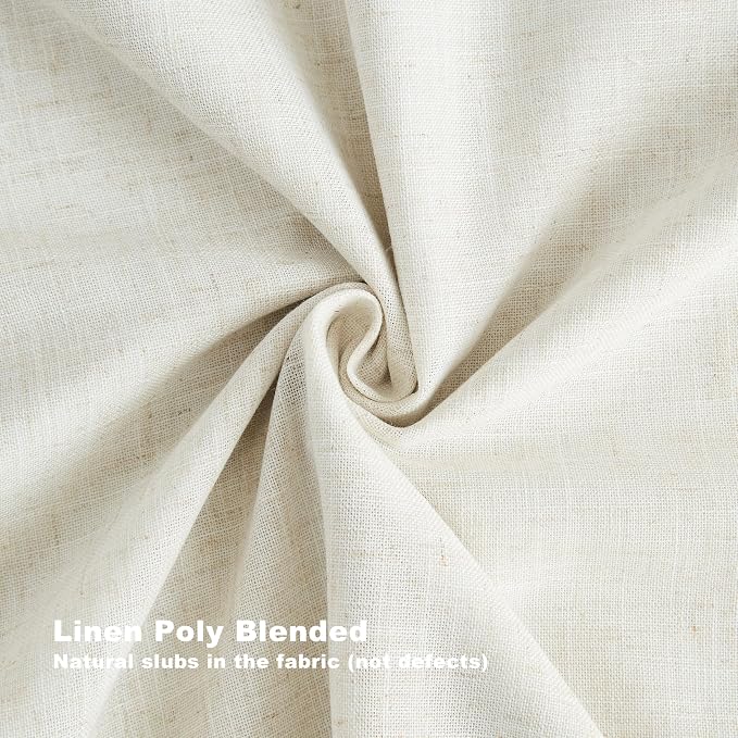 Vision Home Natural Pinch Pleated Full Blackout Curtains Linen Blended Room - Image 5