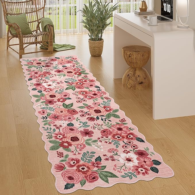 DUKINO 2x6 Runner Rug, Floral Washable Rug - Image 3