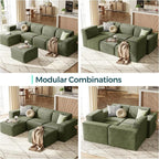 LINSY HOME Modular Sectional Sofa, Corduroy Sectional Cloud Couches - Image 7