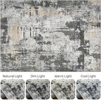 LOONGRUG 6x8 Area Rug Washable Neutral Modern Living Room Rugs Black Gold | - Image 9