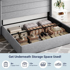 Allewie King Size Lift Up Storage Bed, Modern Wingback Headboard, Hydraulic - Image 5