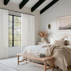 Beige White 94 Inch Pinch Pleated Linen Light Filtering Curtains 50Wx94L | Off - Image 8