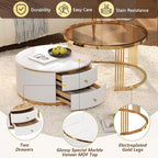 Merax 2-Piece Round Nesting Coffee Table Set - Image 3