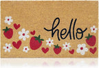 Coir Welcome Mat, Strawberries, 17 x 29 in | 100% Natural Coir, Anti-Shedding by AmaruDoorMats