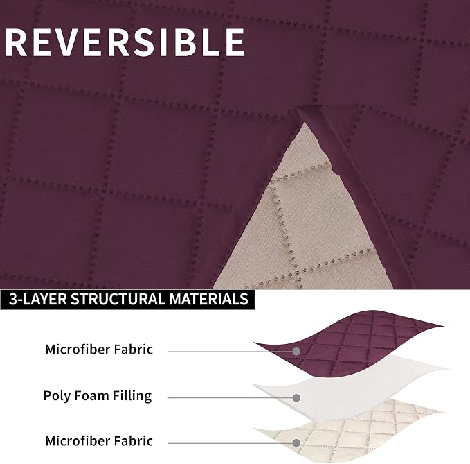Easy-Going Oversized Loveseat Recliner Cover, Reversible Couch Cover - Image 5