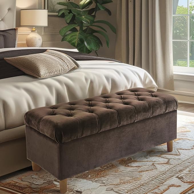 Homepop Home Decor | Tufted Ainsley Button Storage Ottoman Bench - Image 2
